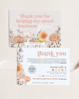 Retro Boho Wildflower Business Thank You Card Canva Template - Trendy Fox Studio