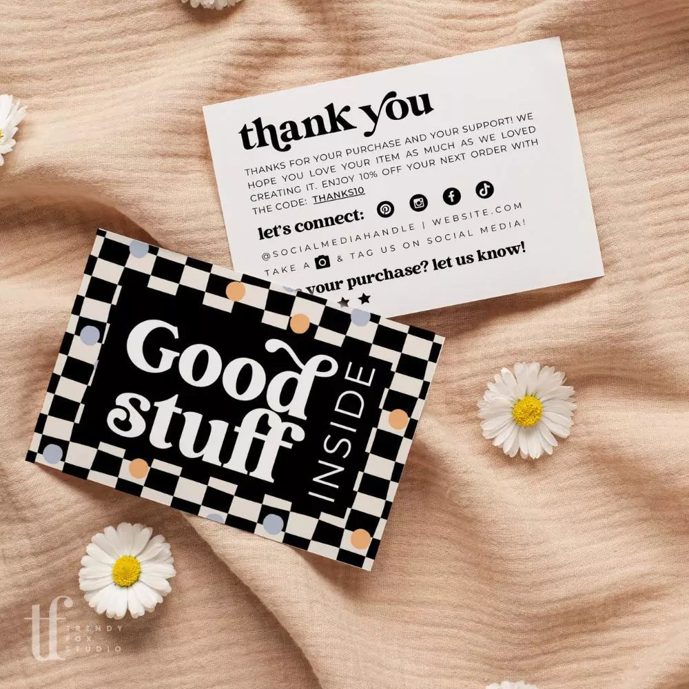 Retro Business Thank You Card Canva Template | Dani - Trendy Fox Studio