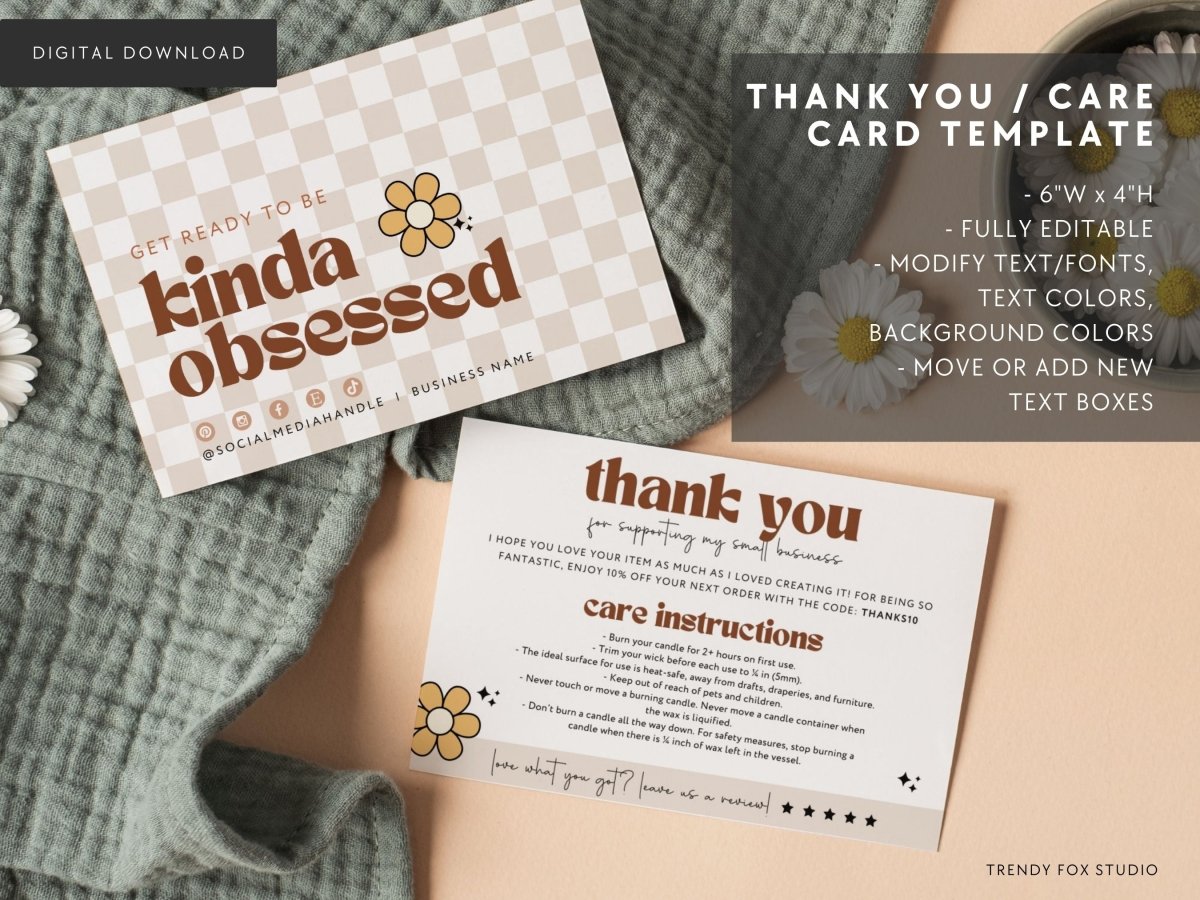 Retro Candle Branding Kit Canva Template | Pixie - Trendy Fox Studio