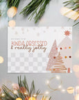 Retro Christmas Business Thank You Card Canva Template | Seasonal Boho Checkered Thank You - Trendy Fox Studio