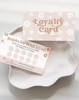 Retro Daisy Loyalty Discount Card, Customer Rewards Stamp or Punch Card Canva Template | Dani - Trendy Fox Studio