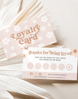 Retro Daisy Loyalty Discount Card, Customer Rewards Stamp or Punch Card Canva Template | Dani - Trendy Fox Studio
