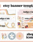 Retro Etsy Shop Branding Kit Canva Template | Etsy Banner, Listing Photos, Icon | Dani - Trendy Fox Studio