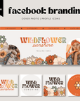Retro Groovy 70s Facebook Cover Branding Set Canva Template | Sol - Trendy Fox Studio