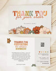 Retro Groovy 70s Style Business Thank You Card Canva Template | Sol - Trendy Fox Studio