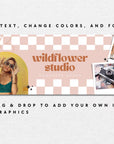 Retro Groovy Facebook Cover Branding Set Canva Template | Pixie - Trendy Fox Studio