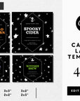 Retro Halloween Candle Label Canva Template - Trendy Fox Studio