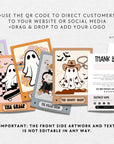 Retro Halloween Tarot-Inspired Business Thank You Card Editable Canva Template | Halloween Printable - Trendy Fox Studio