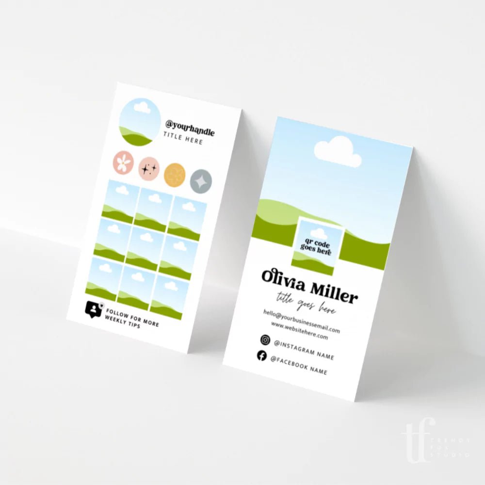 Retro Instagram Style Business Card Canva Template | Dani - Trendy Fox Studio