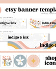 Retro Pastel Etsy Shop Kit Canva Template | Etsy Banner, Listing Photos, Icon | Dani - Trendy Fox Studio