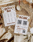 Retro Price List & Scan to Pay Sign Canva Template | Pixie - Trendy Fox Studio