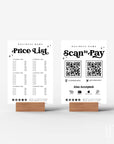 Retro Price List Sign & Scan to Pay Sign Canva Template | Dani - Trendy Fox Studio