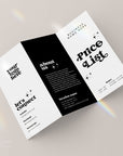 Retro Tri-Fold Price List, Brochure Rack Card Price Menu, Canva Template | Dani - Trendy Fox Studio