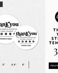 Round Thank You Sticker Canva Template | Dani - Trendy Fox Studio