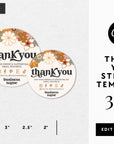 Round Thank You Sticker Canva Template | Dani - Trendy Fox Studio