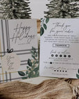 Rustic Farmhouse Christmas Plaid Business Thank You Card Canva Template - Trendy Fox Studio