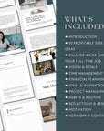 Side Hustle Workbook & Planner - Printable Business Planner, Passive Income Workbook - Trendy Fox Studio