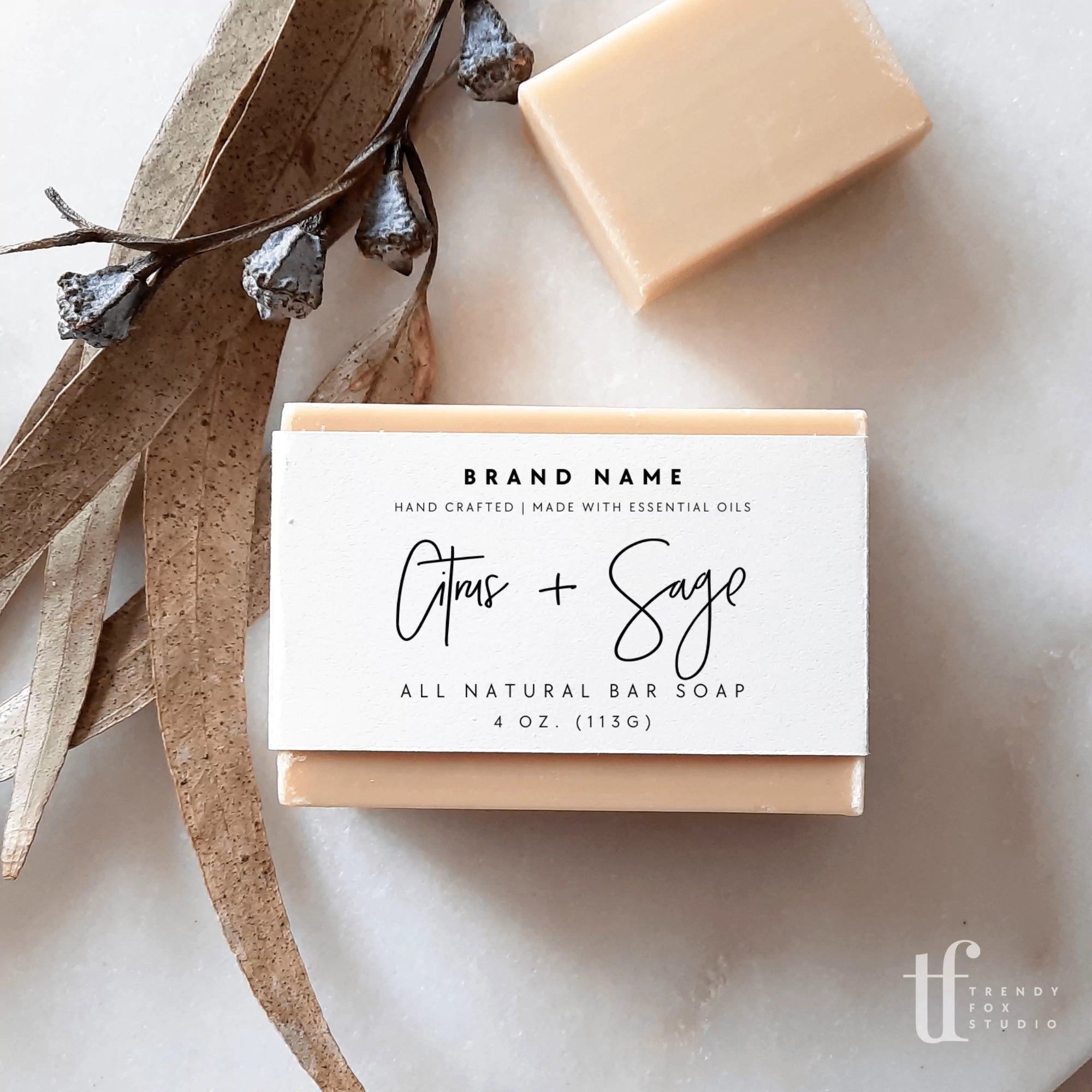 Soap Bar Wrap Label Canva Template | Dusk - Trendy Fox Studio