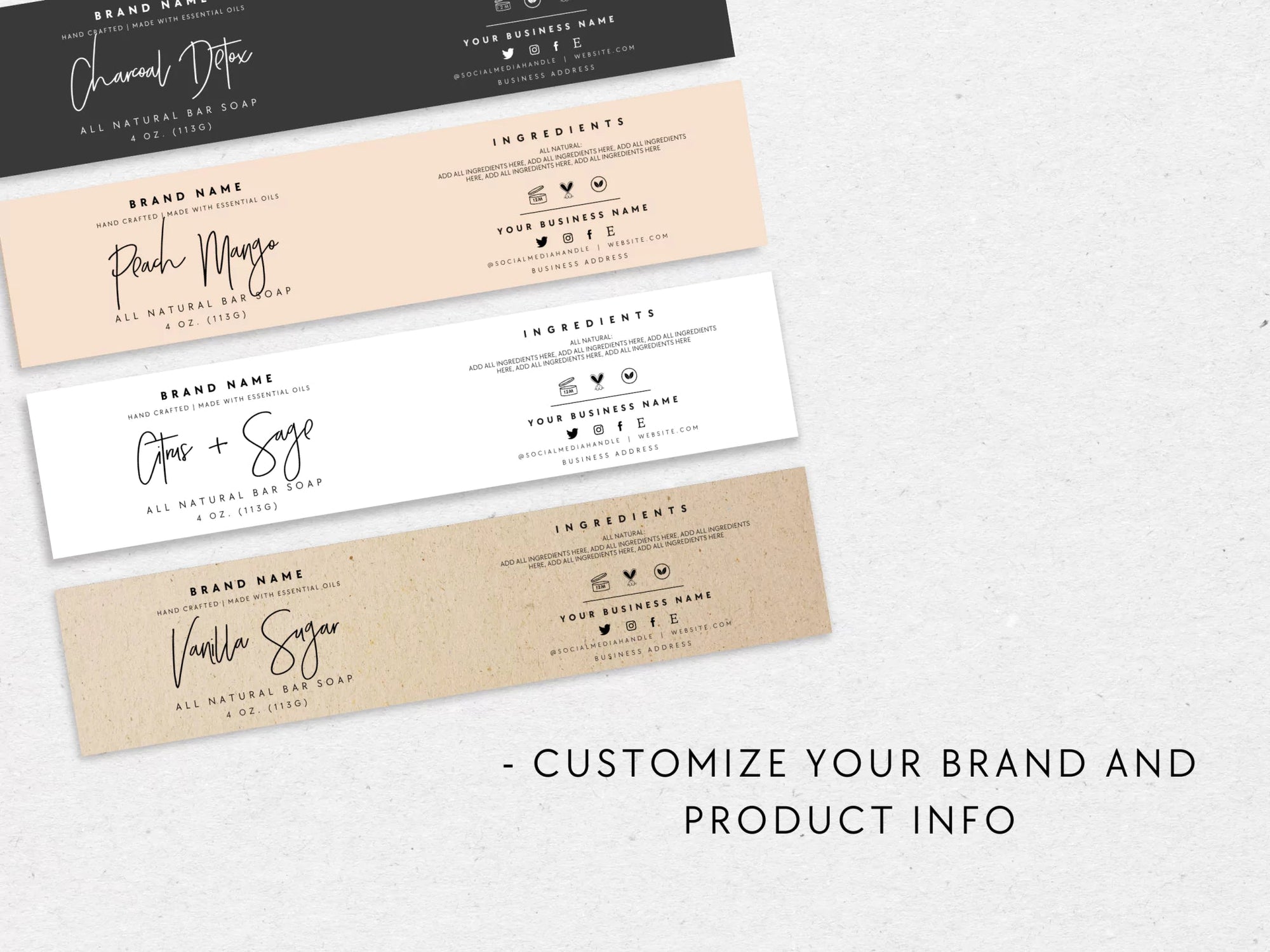 Soap Bar Wrap Label Canva Template | Dusk - Trendy Fox Studio