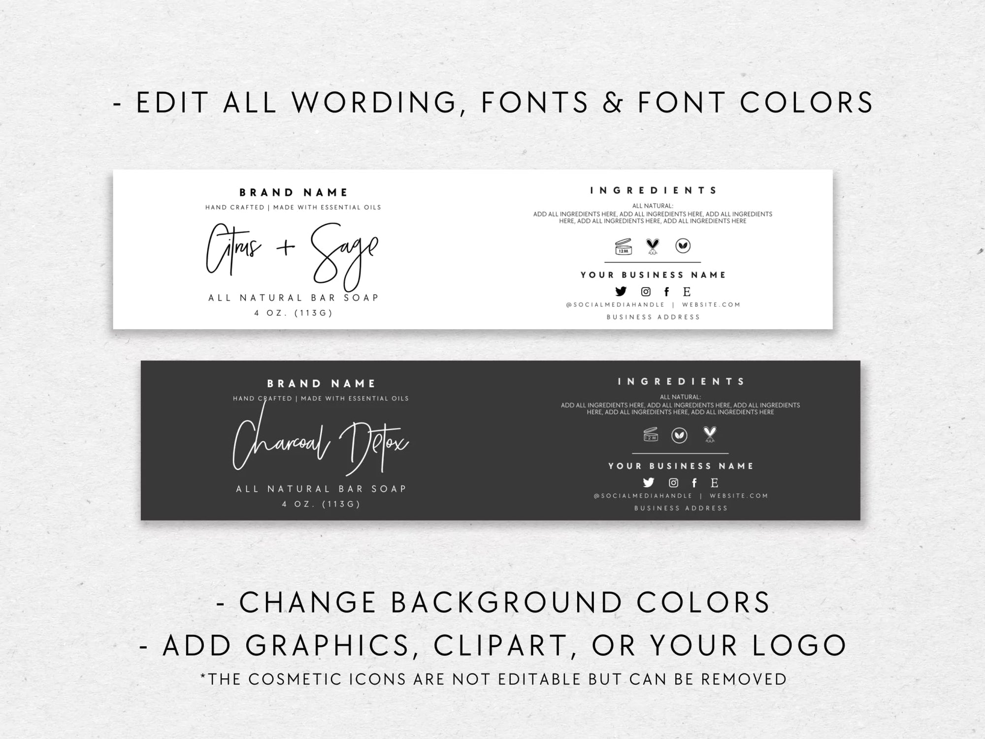 Soap Bar Wrap Label Canva Template | Dusk - Trendy Fox Studio