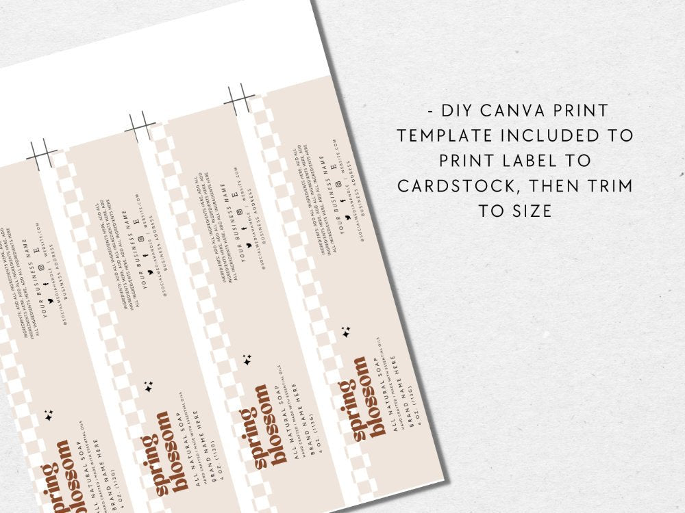 Soap Bar Wrap Label Canva Template | Pixie - Trendy Fox Studio