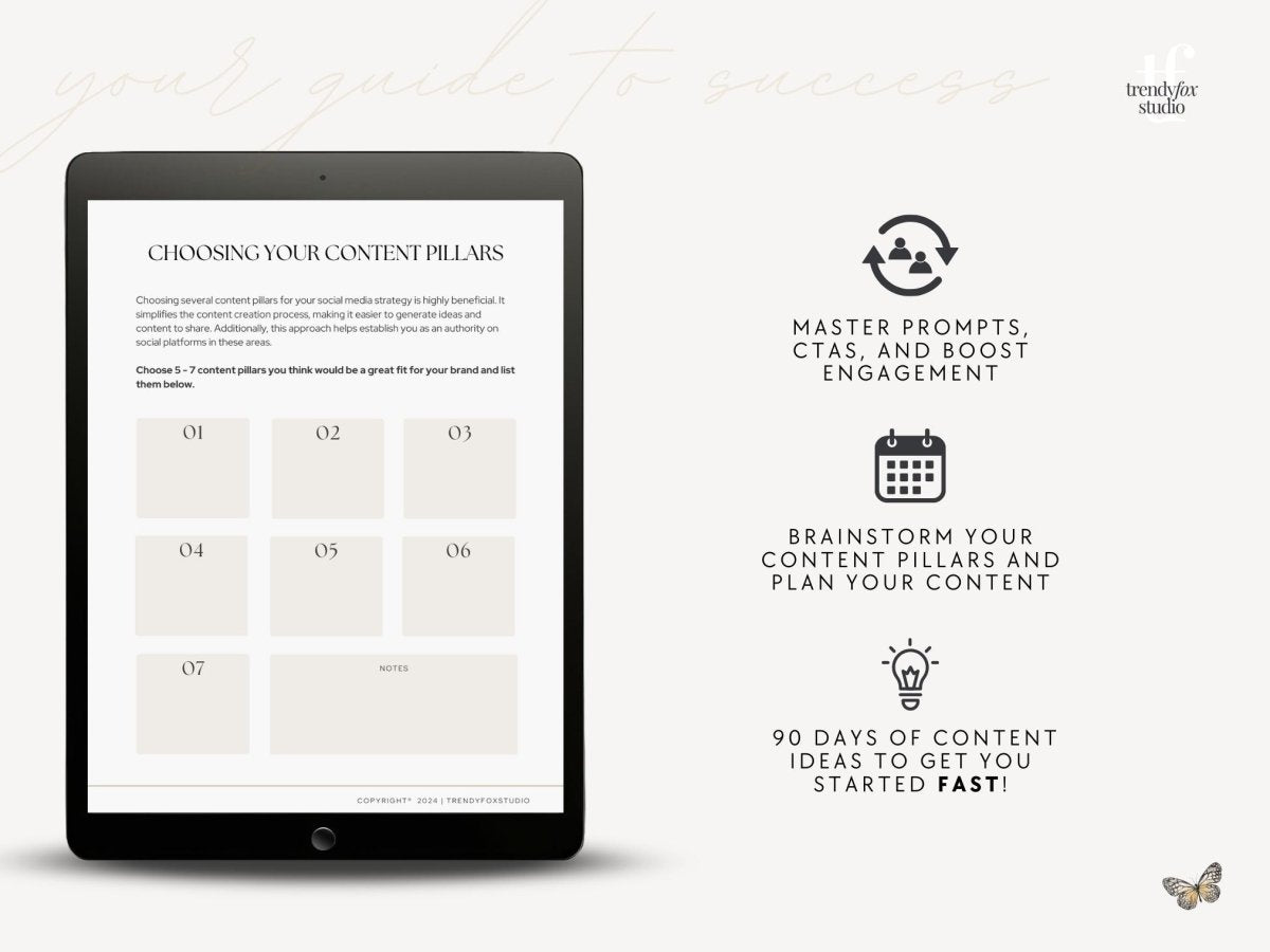 Social Media Marketing & Content Guide for Passive Income, Digital Marketing Guide - Trendy Fox Studio