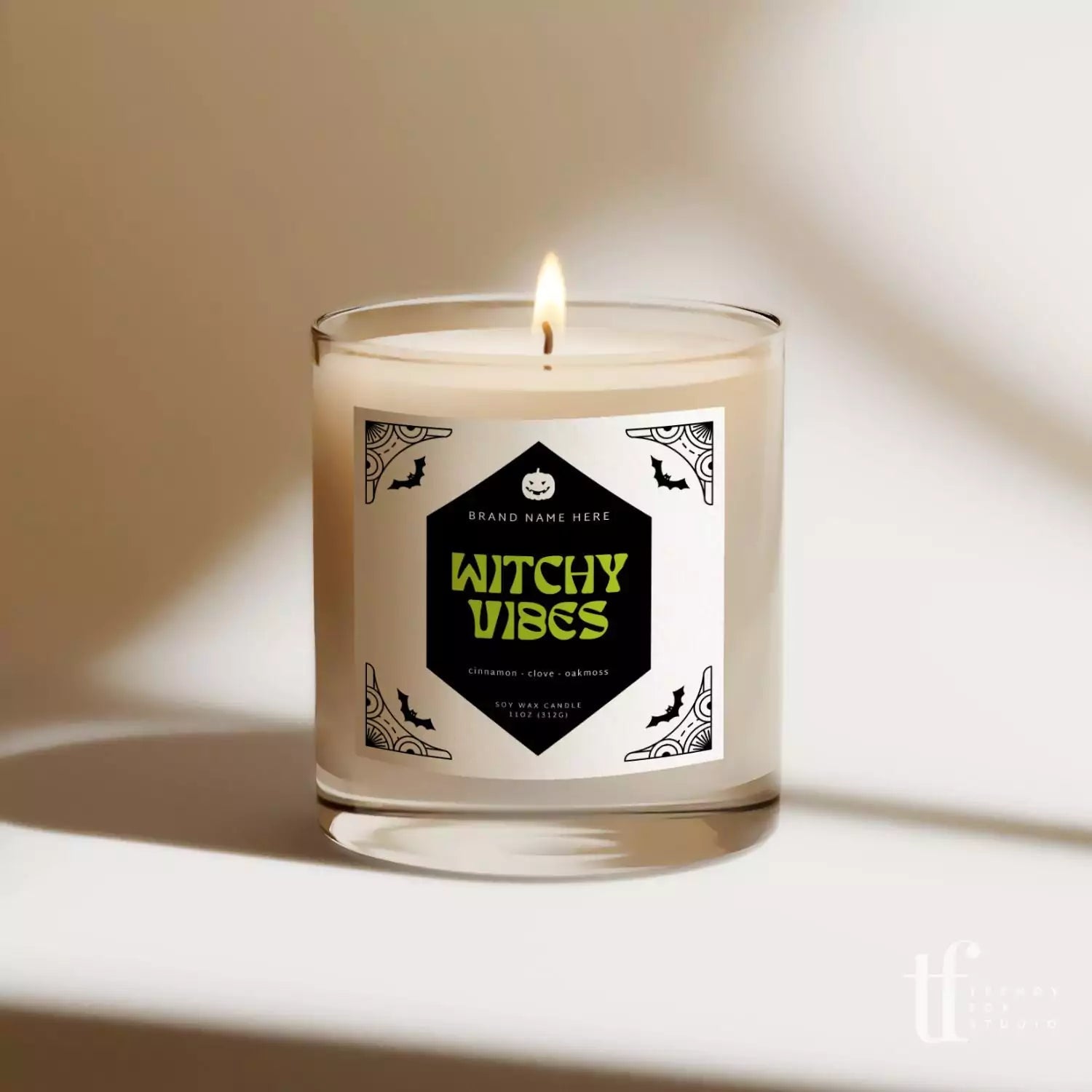 Spooky Halloween Candle Label Canva Template - Trendy Fox Studio