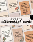 Sweary Affirmation Card Printable, Irreverent Fun Affirmation Deck, Funny Motivational Maybe Swearing Will Help Encouragement Part 1 - Trendy Fox Studio