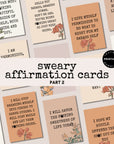 Sweary Affirmation Card Printable, Irreverent Fun Affirmation Deck, Funny Motivational Maybe Swearing Will Help Encouragement Part 2 - Trendy Fox Studio