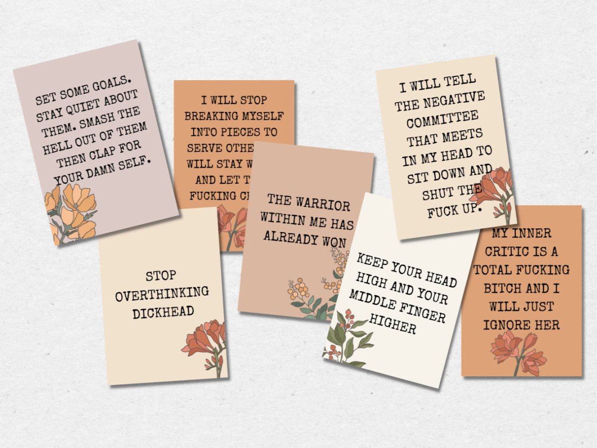 Sweary Affirmation Card Printable, Irreverent Fun Affirmation Deck, Funny Motivational Maybe Swearing Will Help Encouragement Part 2 - Trendy Fox Studio