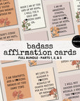 Sweary Affirmation Cards, NSFW Bada$$ Affirmation Printable Card Deck Bundle - Trendy Fox Studio