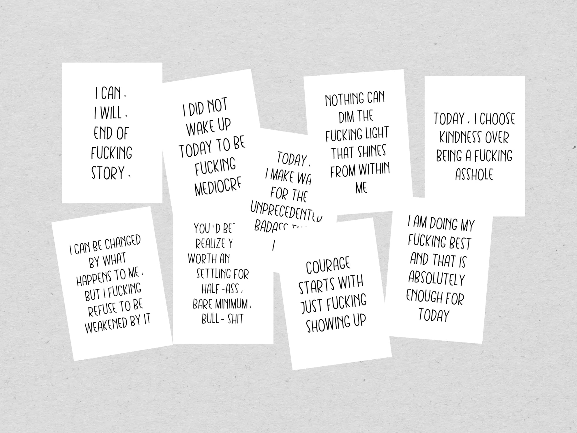 Sweary Affirmation Cards, NSFW Bada$$ Affirmation Printable Card Deck Bundle - Trendy Fox Studio