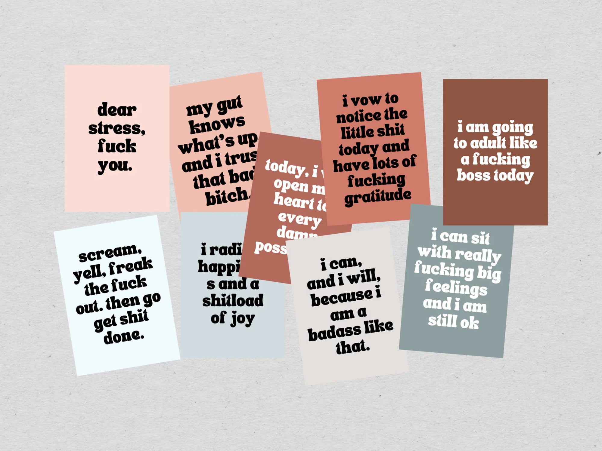 Sweary Affirmation Cards, NSFW Bada$$ Affirmation Printable Card Deck Part 1 - Trendy Fox Studio