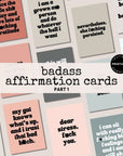 Sweary Affirmation Cards, NSFW Bada$$ Affirmation Printable Card Deck Part 1 - Trendy Fox Studio