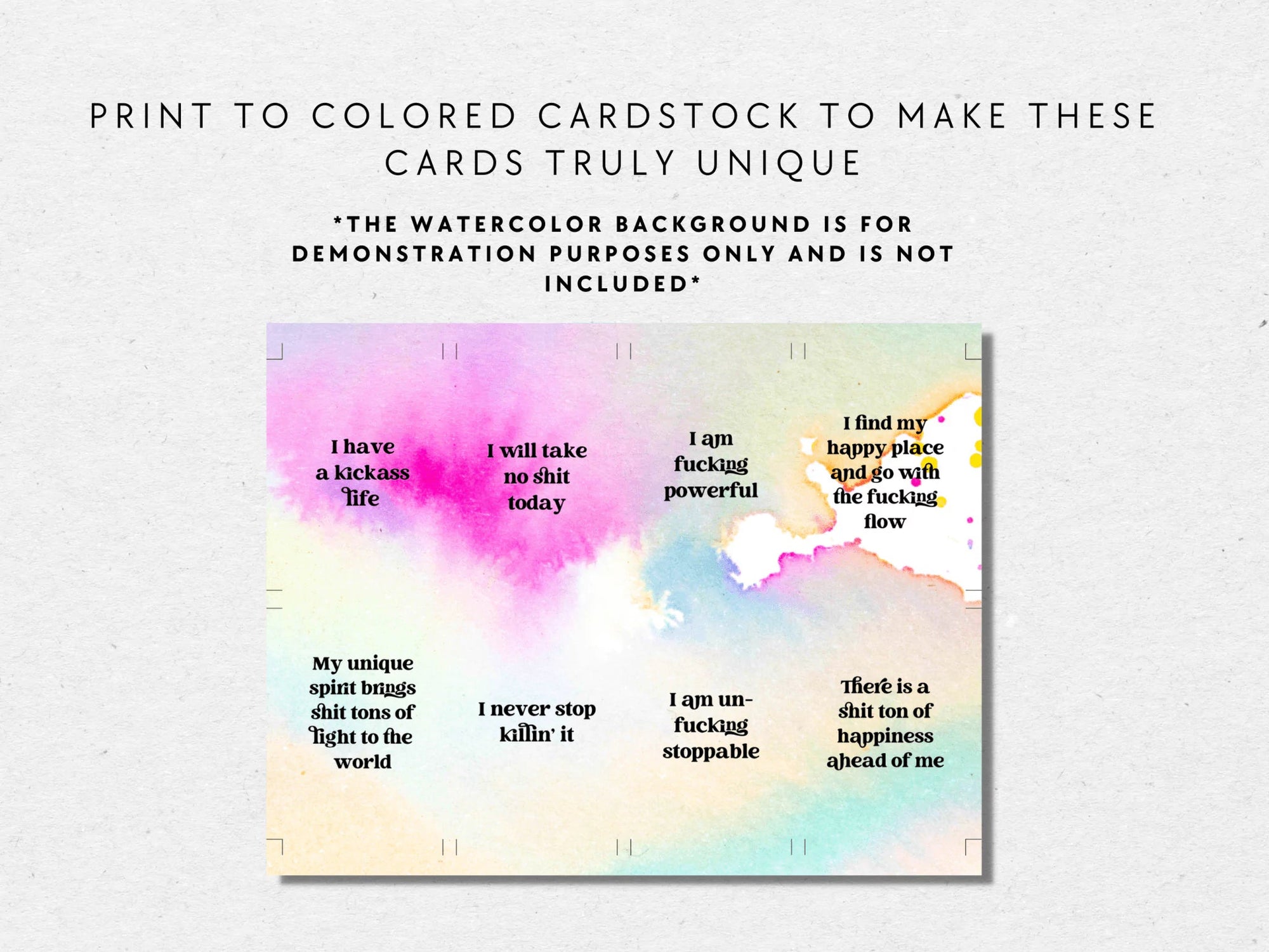 Sweary Affirmation Cards, NSFW Bada$$ Affirmation Printable Card Deck Part 1 - Trendy Fox Studio