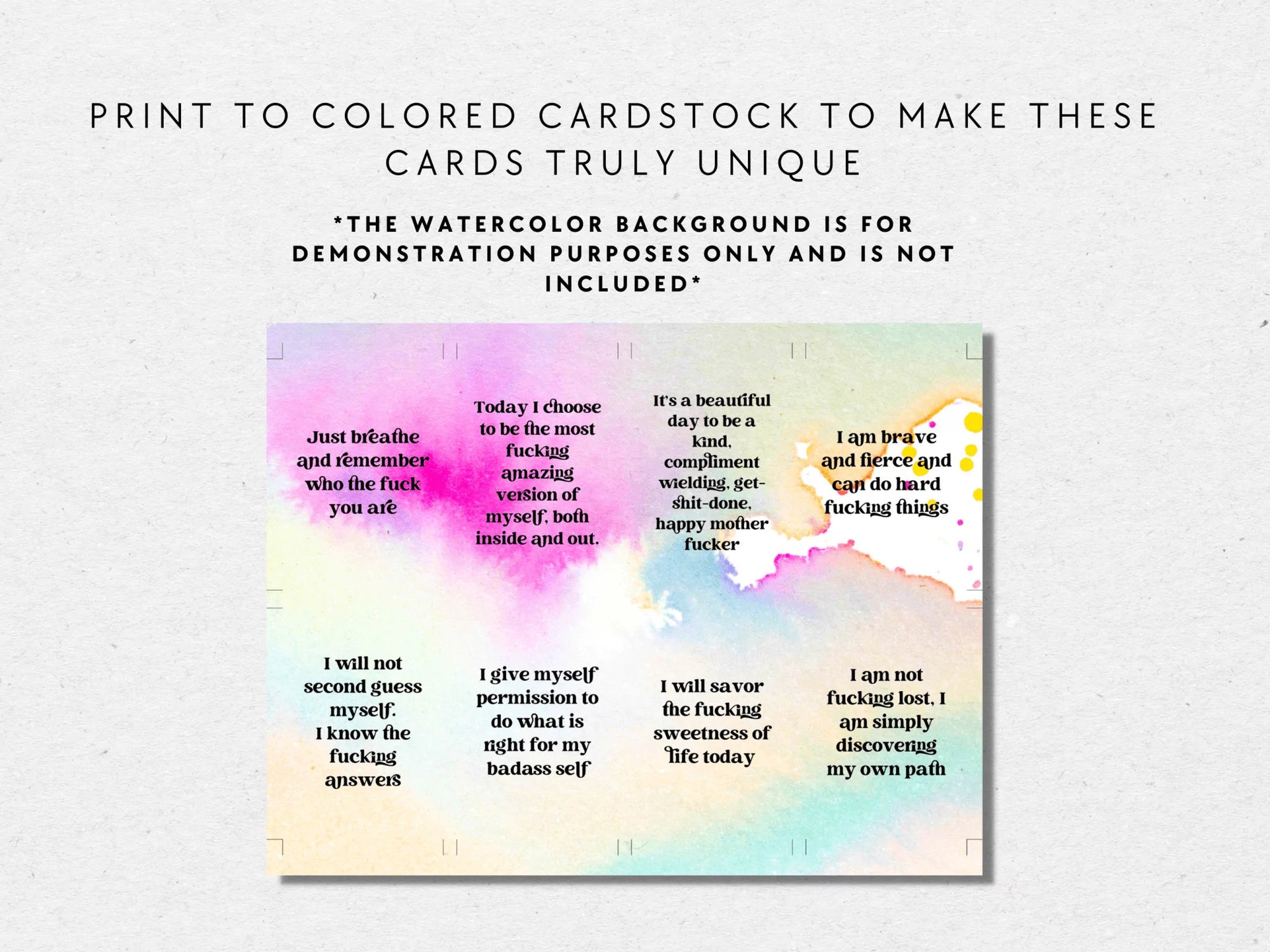 Sweary Affirmation Cards, NSFW Bada$$ Affirmation Printable Card Deck Part 2 - Trendy Fox Studio