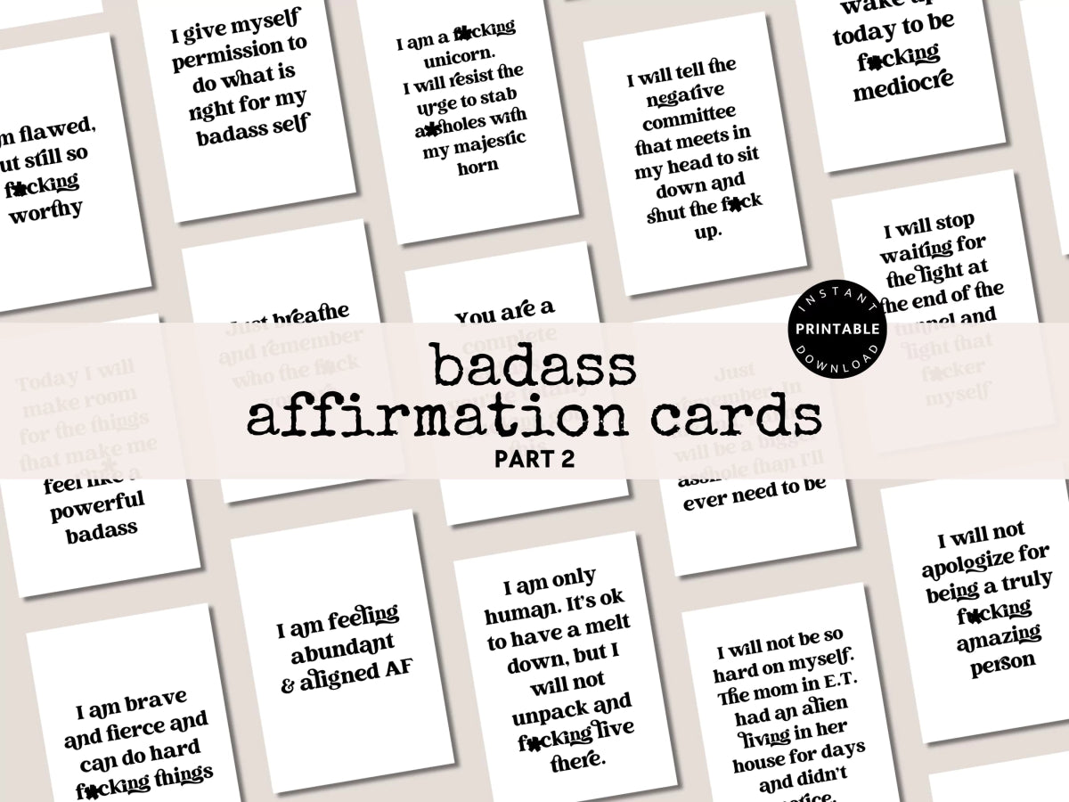 Printable Badass Affirmation Cards Sweary Affirmation Deck -  Portugal