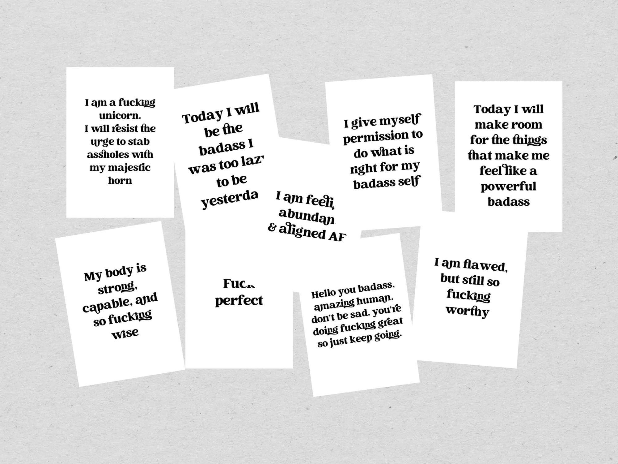 Sweary Affirmation Cards, NSFW Bada$$ Affirmation Printable Card Deck Part 2 - Trendy Fox Studio