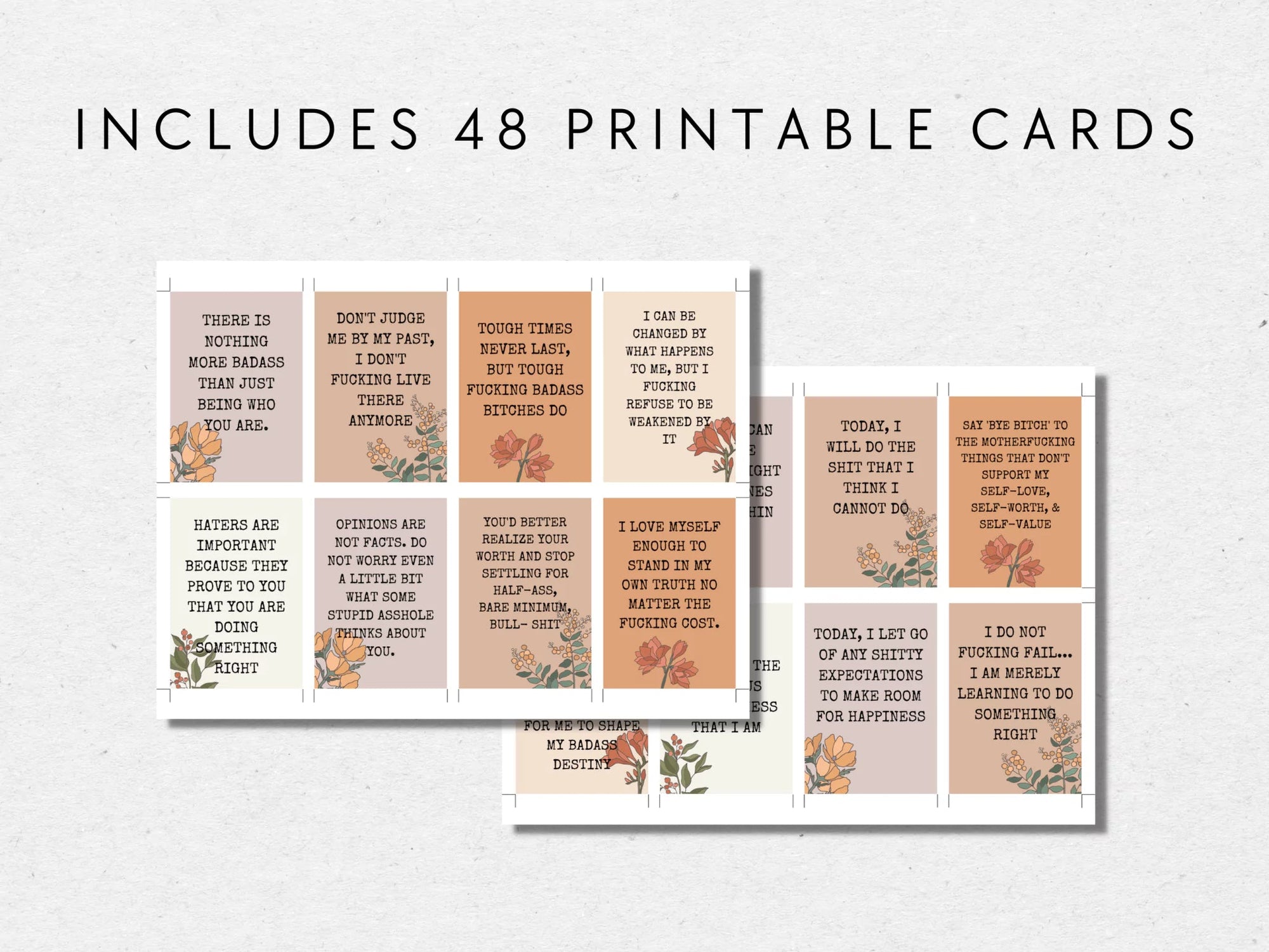 Sweary Affirmation Cards, NSFW Bada$$ Affirmation Printable Card Deck Part 3 - Trendy Fox Studio