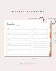Undated Monthly & Weekly Digital Planner, Neutral Boho Blush, Horizontal Layout with Goal Planner and Habit Tracker - Trendy Fox Studio