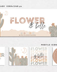 Western Cactus Facebook Cover Branding Set Canva Template | Rhodes - Trendy Fox Studio