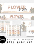 Western Etsy Shop Kit Canva Template | Etsy Banner, Listing Photos, Icon | Rhodes - Trendy Fox Studio
