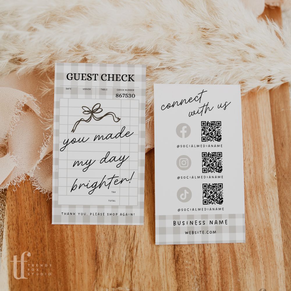 Social Media Connect with Us QR Code Business Card Canva Template | Lula - Trendy Fox Studio