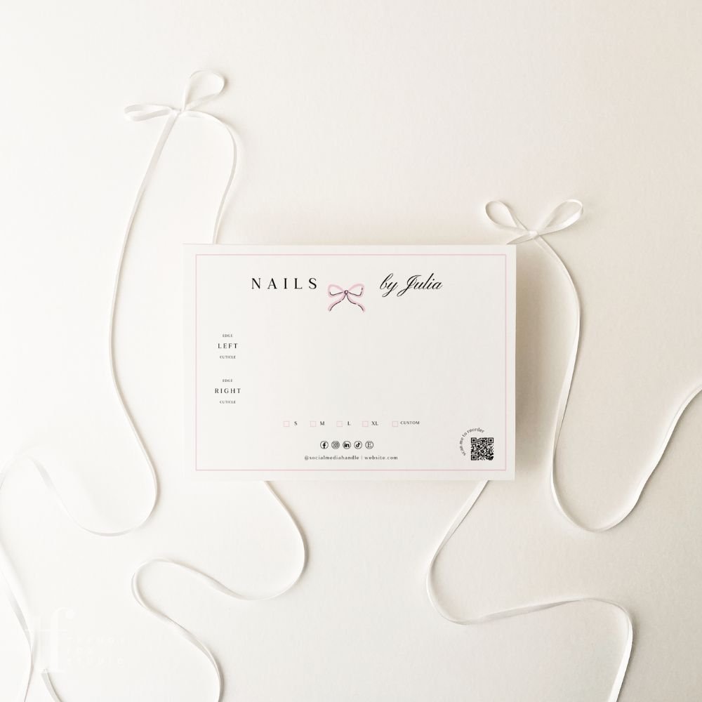 Press - On Nails Backing Card Card Canva Template | Brit - Trendy Fox Studio