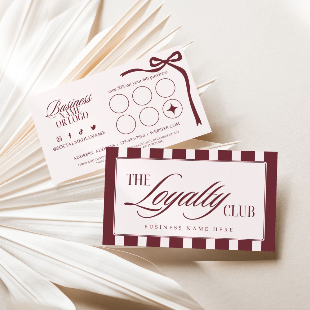 Loyalty Card Canva Template | Elegant Old Money | Lorna - Trendy Fox Studio