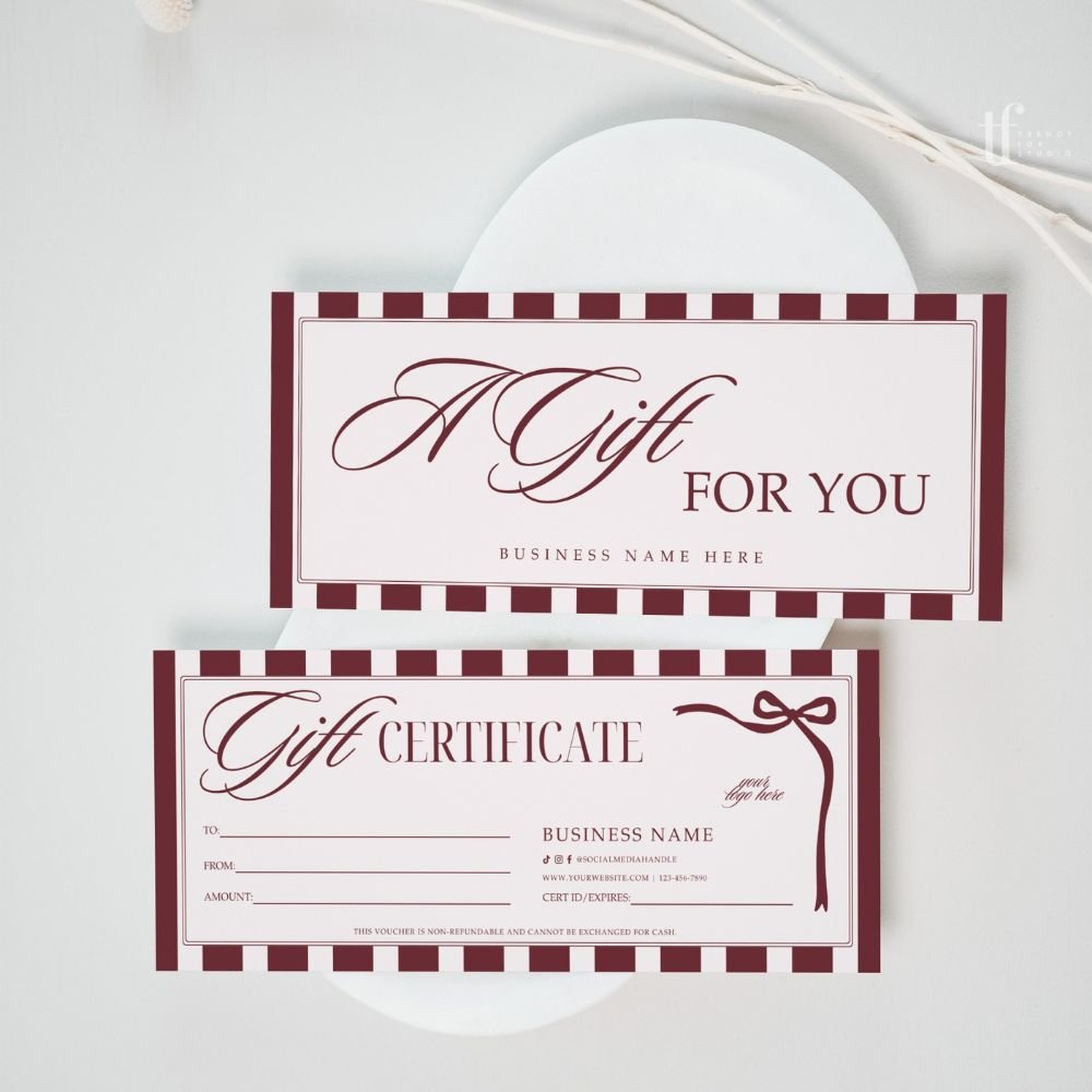 Gift Certificate Canva Template | Old Money Style | Lorna - Trendy Fox Studio