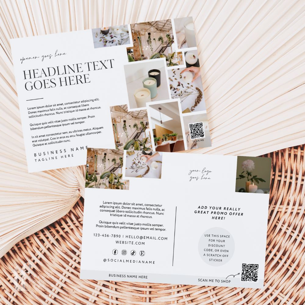 Wholesale Postcard Canva Template | Marketing Flyer with QR Code - Trendy Fox Studio