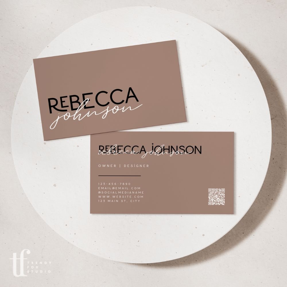 Business Card Canva Template | Modern Editorial | Lyra - Trendy Fox Studio