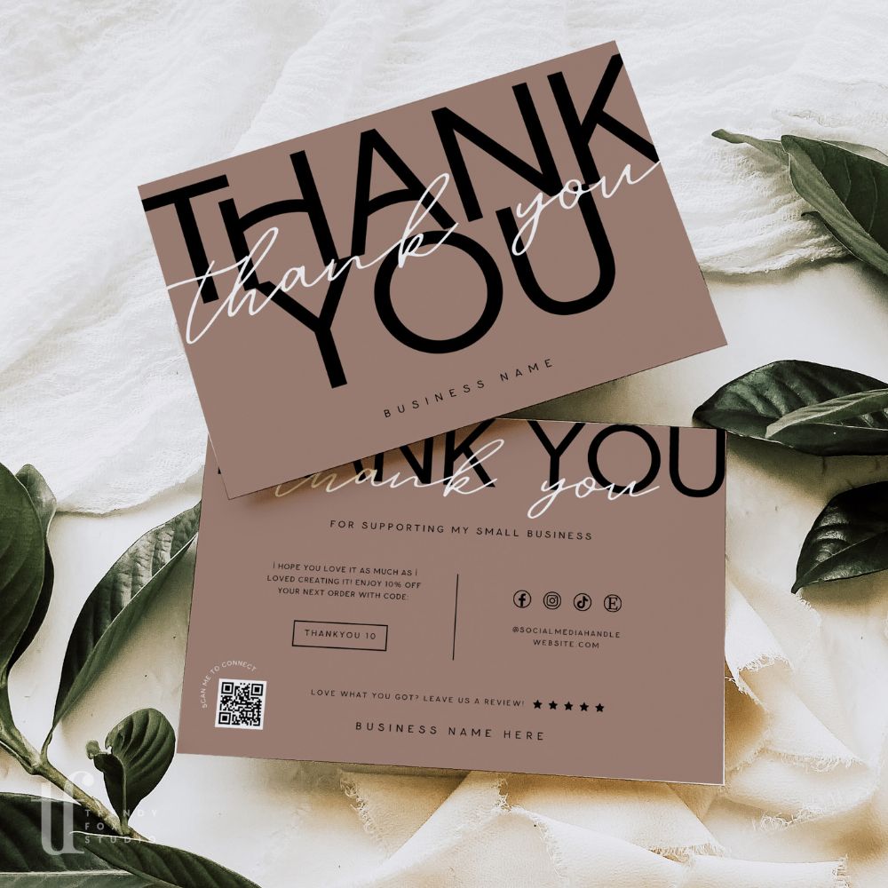 Business Thank You Card Canva Template | Modern Editorial | Lyra - Trendy Fox Studio