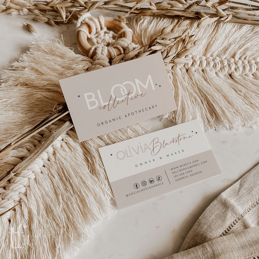 Business Card Canva Template | Elegant Boho | Noa - Trendy Fox Studio